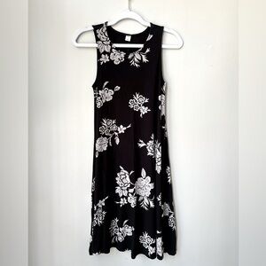 Old Navy Jersey-Knit Sleeveless Swing Dress - Black Print - Size S